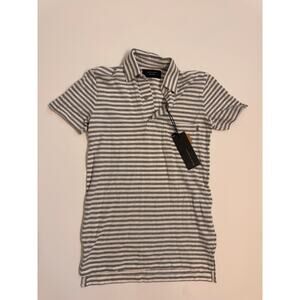 NWT Cotton On Men's Short Sleeve Prep Polo Grey Stripe Size XXS 362754-02